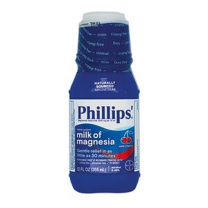 Phillip's Milk of Magnesia Liquid Laxative Constipation Relief Cherry 12oz